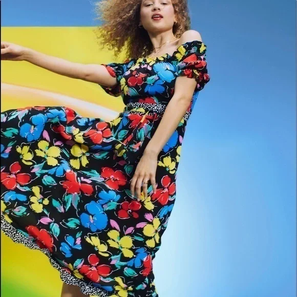 NWT Designer RIXO x Target Floral Off Shoulder Dress - Picture 13 of 16